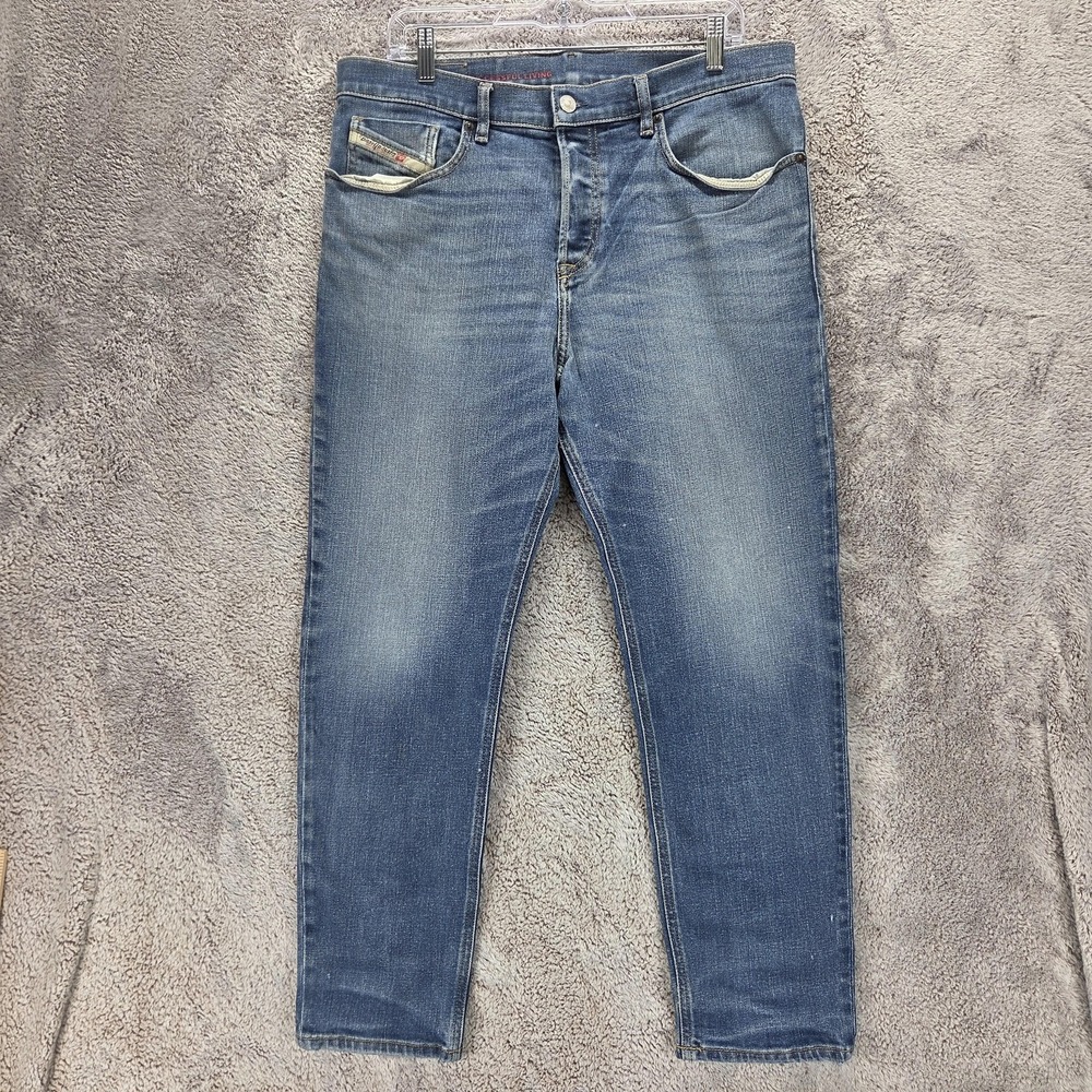 Diesel Jeans Mens 33x26 Blue 2005 5 Pocket Regular Tapered Casual Button Fly